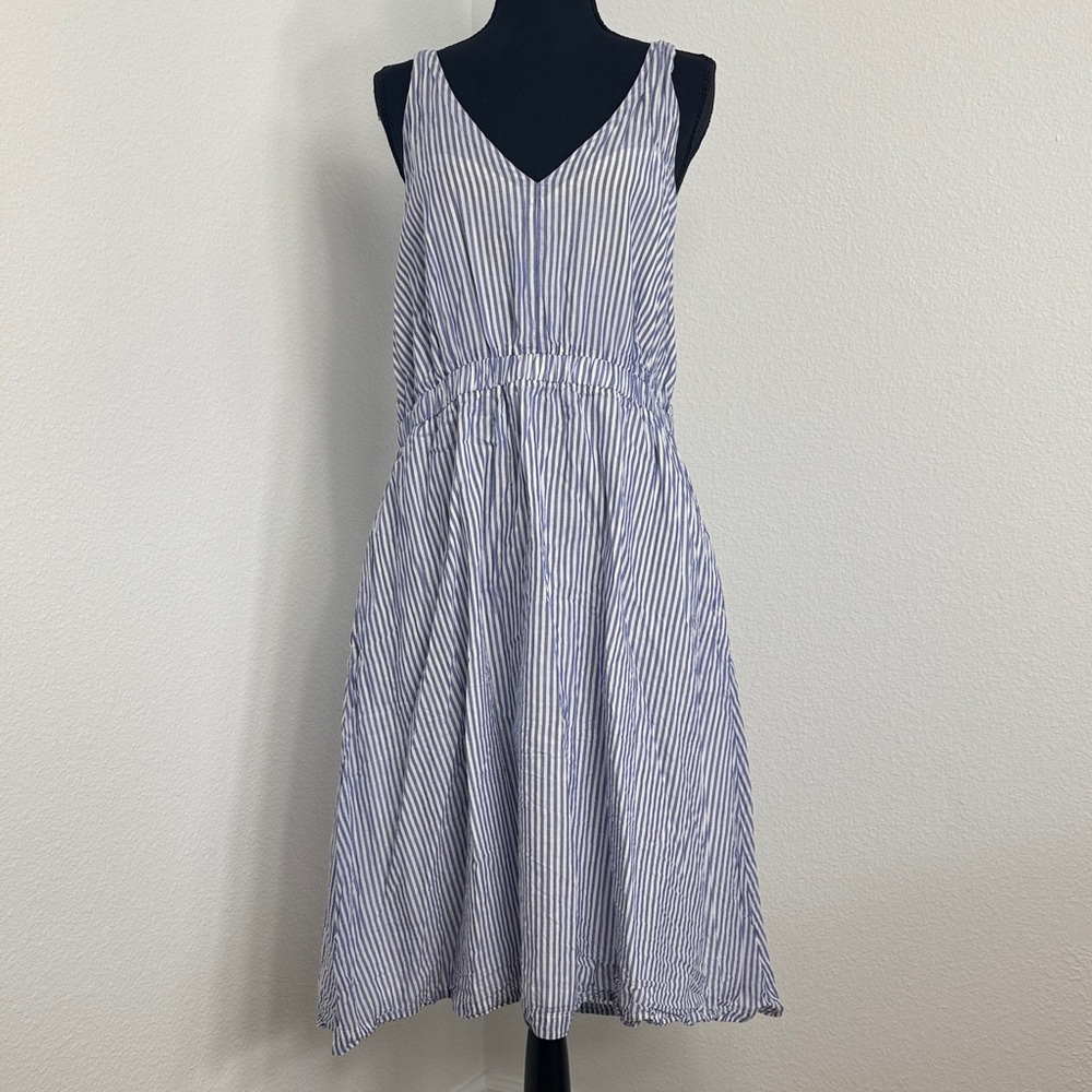 J.Crew Women's Stripe Cross Back Lightweight Midi Dress